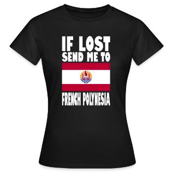 Français Drapeau de la Polynésie - T-shirt Femme - noir - Devant - AI Model Female 172 dark (172cm)