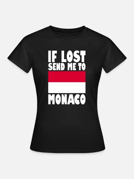 Monaco Flagge Spruch - Frauen T-Shirt - Schwarz