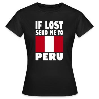 Drapeau du Pérou - T-shirt Femme - noir - Devant - AI Model Female 172 dark (172cm)