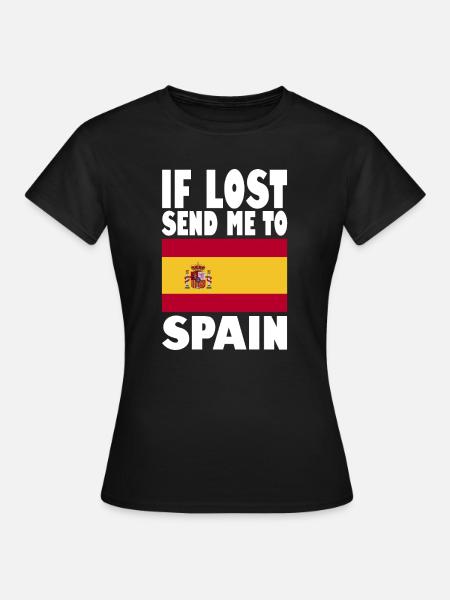 Spanien Flagge Spruch - Frauen T-Shirt - Schwarz