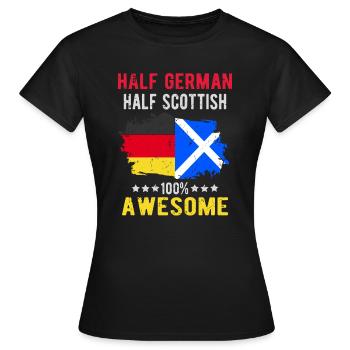 Halb Deutsch Halb Schotte - Frauen T-Shirt - Schwarz - Vorne - AI Model Female 172 dark (172cm)