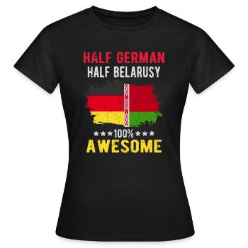 Moitié allemand moitié biélorusse - T-shirt Femme - noir - Devant - AI Model Female 172 dark (172cm)