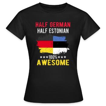 Moitié allemand moitié estonien - T-shirt Femme - noir - Devant - AI Model Female 172 dark (172cm)