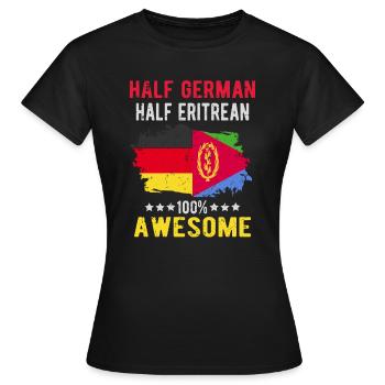 Moitié allemand moitié érythréen - T-shirt Femme - noir - Devant - AI Model Female 172 dark (172cm)