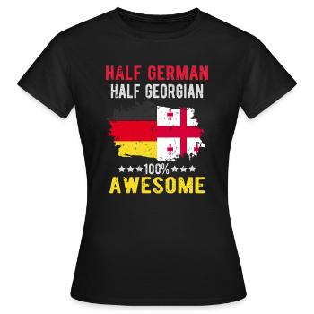 Moitié allemand moitié géorgien - T-shirt Femme - noir - Devant - AI Model Female 172 dark (172cm)