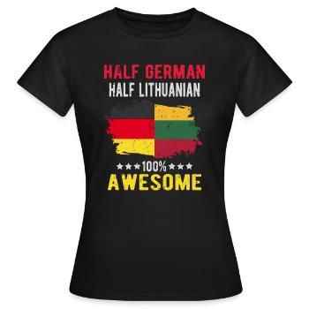 Moitié allemand moitié lituanien - T-shirt Femme - noir - Devant - AI Model Female 172 dark (172cm)