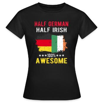 Moitié allemand moitié irlandais - T-shirt Femme - noir - Devant - AI Model Female 172 dark (172cm)