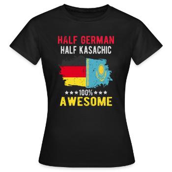 Moitié allemand moitié kazakh - T-shirt Femme - noir - Devant - AI Model Female 172 dark (172cm)