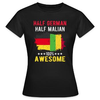 Moitié allemande moitié malienne - T-shirt Femme - noir - Devant - AI Model Female 172 dark (172cm)