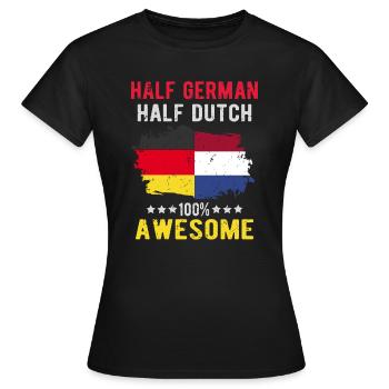 Moitié allemand moitié néerlandais - T-shirt Femme - noir - Devant - AI Model Female 172 dark (172cm)