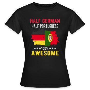 Moitié allemand moitié portugais - T-shirt Femme - noir - Devant - AI Model Female 172 dark (172cm)