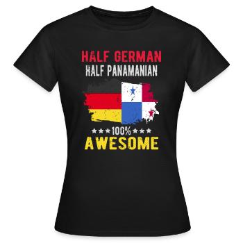 Moitié allemande moitié Panamanie - T-shirt Femme - noir - Devant - AI Model Female 172 dark (172cm)