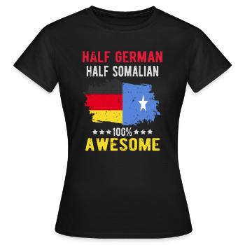 Moitié allemand moitié somalien - T-shirt Femme - noir - Devant - AI Model Female 172 dark (172cm)
