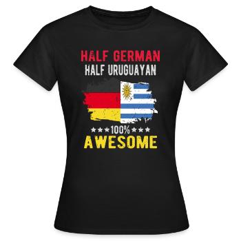 Moitié allemand moitié uruguayen - T-shirt Femme - noir - Devant - AI Model Female 172 dark (172cm)