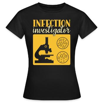 Enquêteur sur les infections - Drôle d’épidémiologiste - T-shirt Femme - noir - Devant - AI Model Female 172 dark (172cm)