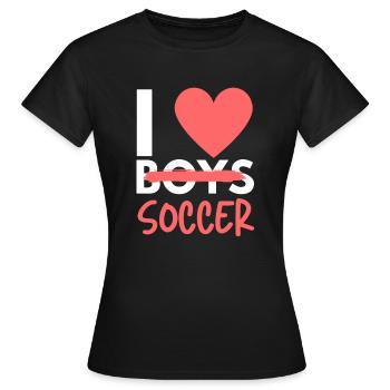 Footballeuse joueuse de football féminin - T-shirt Femme - noir - Devant - AI Model Female 172 dark (172cm)