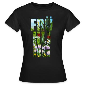 Idée de cadeau de printemps printemps - T-shirt Femme - noir - Devant - AI Model Female 172 dark (172cm)