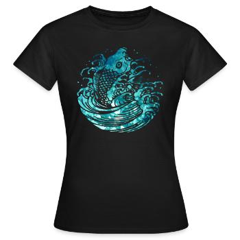 Fisch - Frauen T-Shirt - Schwarz - Vorne - AI Model Female 172 dark (172cm)