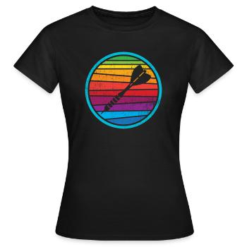 Darts Artwork Bunt Spiel Hobby Verein Neu - Frauen T-Shirt - Schwarz - Vorne - AI Model Female 172 dark (172cm)