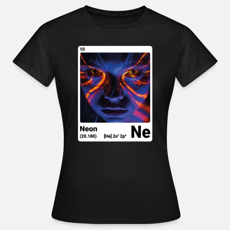 Periodic Table Element Neon (Ne) 010 - Women's T-Shirt - black
