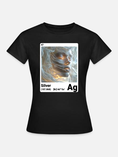 AI am Silber (wt) - Frauen T-Shirt - Schwarz