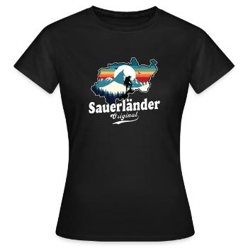 Sauerländer Original Retro Sunset - Women's T-Shirt - black - Front - AI Model Female 172 dark (172cm)