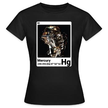 Quecksilber - Hg - chemisches Element 080 - Frauen T-Shirt - Schwarz - Vorne - AI Model Female 172 dark (172cm)