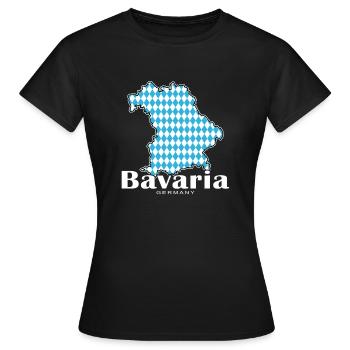 Bavière, Allemagne, Contour Drapeau - T-shirt Femme - noir - Devant - AI Model Female 172 dark (172cm)