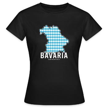 Bavière, Allemagne, Contour Flag1 - T-shirt Femme - noir - Devant - AI Model Female 172 dark (172cm)