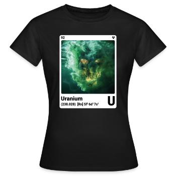 AI am Uranium (wt) mode périodique nerd - T-shirt Femme - noir - Devant - AI Model Female 172 dark (172cm)
