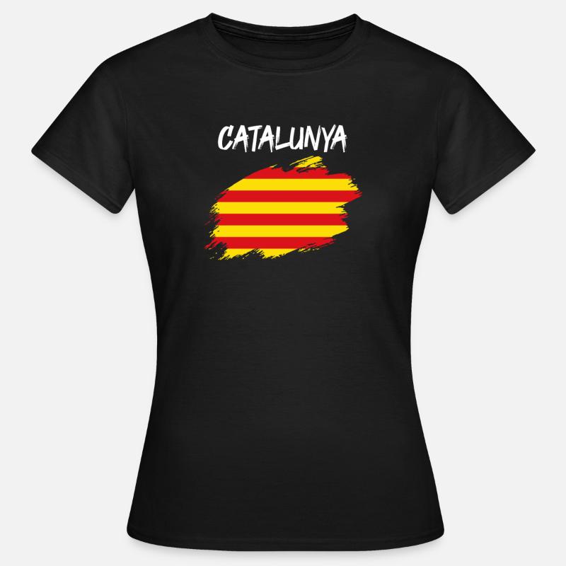 Catalogne drapeau drapeau catalan Barcelone - T-shirt Femme - noir