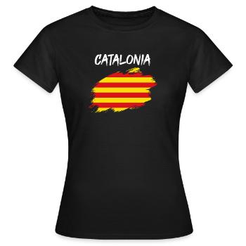 Katalonien katalanisch Flagge Fahne - Frauen T-Shirt - Schwarz - Vorne - AI Model Female 172 dark (172cm)