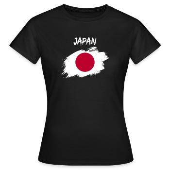 Bannière du drapeau japonais du Japon - T-shirt Femme - noir - Devant - AI Model Female 172 dark (172cm)