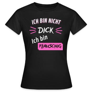 Ich bin nicht Dick ich bin flauschig Lustig - Frauen T-Shirt - Schwarz - Vorne - AI Model Female 172 dark (172cm)