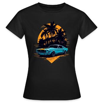 Klassischer Sportwagen - Frauen T-Shirt - Schwarz - Vorne - AI Model Female 172 dark (172cm)
