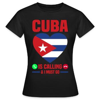 Kuba - Frauen T-Shirt - Schwarz - Vorne - AI Model Female 172 dark (172cm)
