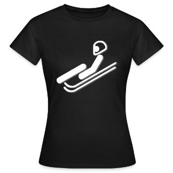Luge de luge Toboggan luge cadeau - T-shirt Femme - noir - Devant - AI Model Female 172 dark (172cm)