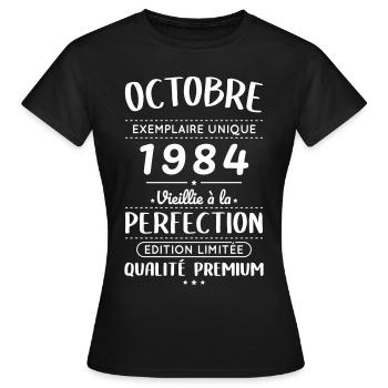 40th Anniversary - October 1984 Perfection - Women's T-Shirt - black - Front - AI Model Female 172 dark (172cm)