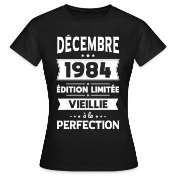 40th Anniversary - December 1984 Perfection - Women's T-Shirt - black - Front - AI Model Female 172 dark (172cm)