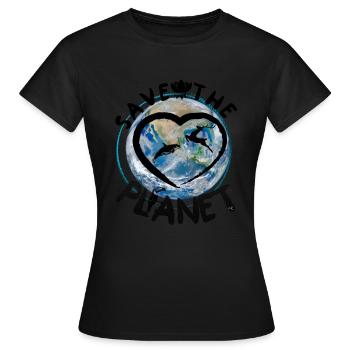 Mather Nature 🐢 - Women's T-Shirt - black - Front - AI Model Female 172 dark (172cm)