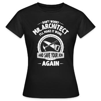 Zimmerer Zimmermann Zimmerei Zimmern Zimmerin - Frauen T-Shirt - Schwarz - Vorne - AI Model Female 172 dark (172cm)