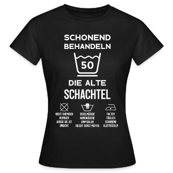 50. GEBURTSTAG DAMEN JAHRGANG 1973 50 JAHRE - Frauen T-Shirt - Schwarz - Vorne - AI Model Female 172 dark (172cm)
