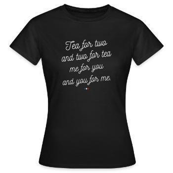 Tee für zwei und zwei für Tee replique - Frauen T-Shirt - Schwarz - Vorne - AI Model Female 172 dark (172cm)