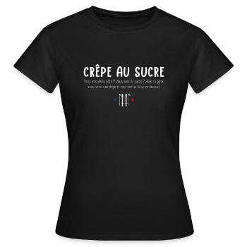 Vous avez de la pâte ? Vous avez du sucre ? - T-shirt Femme - noir - Devant - AI Model Female 172 dark (172cm)