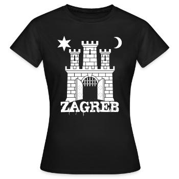 Zagreb - Frauen T-Shirt - Schwarz - Vorne - AI Model Female 172 dark (172cm)
