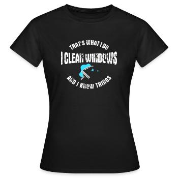 window cleaner - Women's T-Shirt - black - Front - AI Model Female 172 dark (172cm)