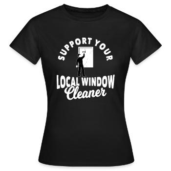 window cleaner - Women's T-Shirt - black - Front - AI Model Female 172 dark (172cm)