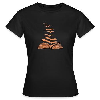 library library teacher book gifts - Women's T-Shirt - black - Front - AI Model Female 172 dark (172cm)
