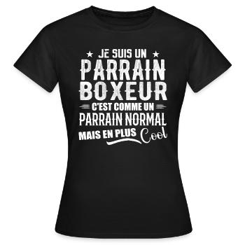 Boxer-Pate als normaler, aber coolerer Pate - Frauen T-Shirt - Schwarz - Vorne - AI Model Female 172 dark (172cm)