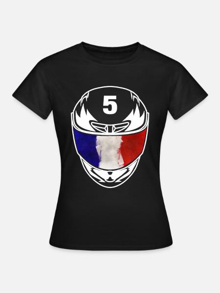 Motorsport Numéro 5 France Tricolore - T-shirt Femme - noir